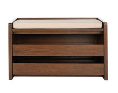 1 - Contemporary Shoe Storage Bench -in Walnut a style and warmth to any entryway