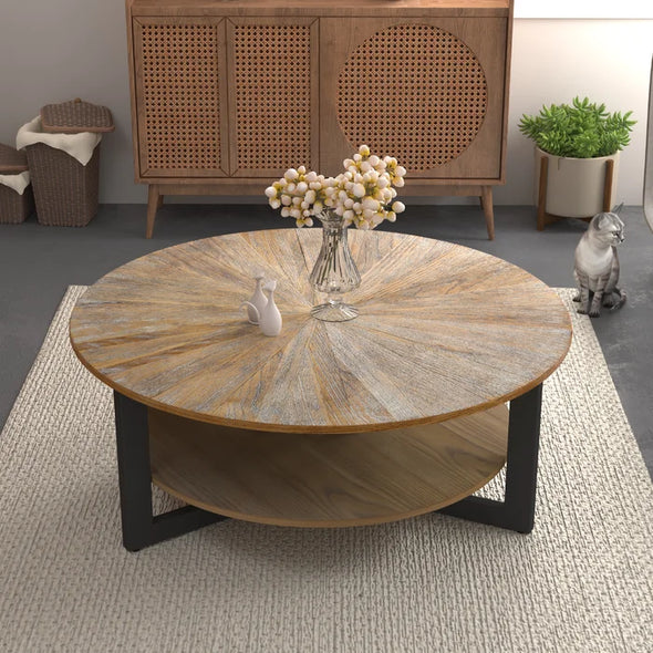 Solid Wood Coffee Table Aesthetic Indoor Stylish Design