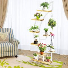 Multi-Tiered Plant Stand Delicate Plant Stand, its Unique Half-Moon Shape will Become your Home or Garden Decor