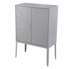 Contemporary Wood Cabinet - Gray Organize Sny Space with this Double-Door Storage Cabinet. Four Storage Cubbies