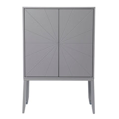 Contemporary Wood Cabinet - Gray Organize Sny Space with this Double-Door Storage Cabinet. Four Storage Cubbies