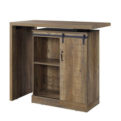 Tripp Bar Cabinet Rotation 360 Degree Farmhouse Style Natural Tone