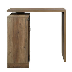 Tripp Bar Cabinet Rotation 360 Degree Farmhouse Style Natural Tone