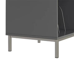 Graphite Gray Valto Audio Cabinet Offer Plenty of Storage Space Perfect Organize