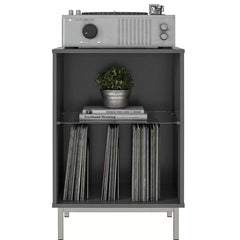 Graphite Gray Valto Audio Cabinet Offer Plenty of Storage Space Perfect Organize