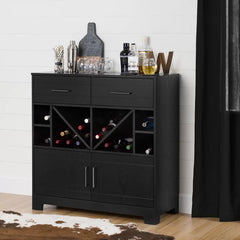 Black Oak Vietti Bar Cabinet Storage for up to 36 Bottles of Wine