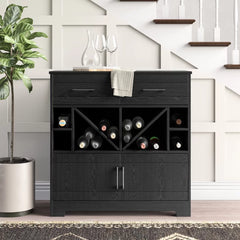 Black Oak Vietti Bar Cabinet Storage for up to 36 Bottles of Wine