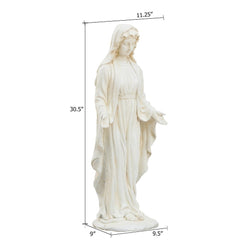 Virgin Mary Outdoor Garden Statue - White Bless your home with this Mary statue. The Mary