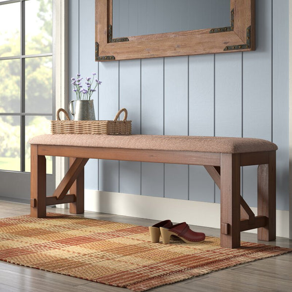 Upholstered Bench Rustic-Inspired Seat Or A Handy Place To Pull Off your Shoes in An Entryway, Adding A Bench to your Home