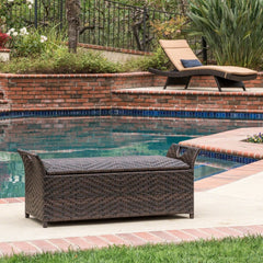 Wing Outdoor Wicker Storage Bench Use this Multi-Functional Piece for Extra Seating During Backyard Barbecues and Pool Parties