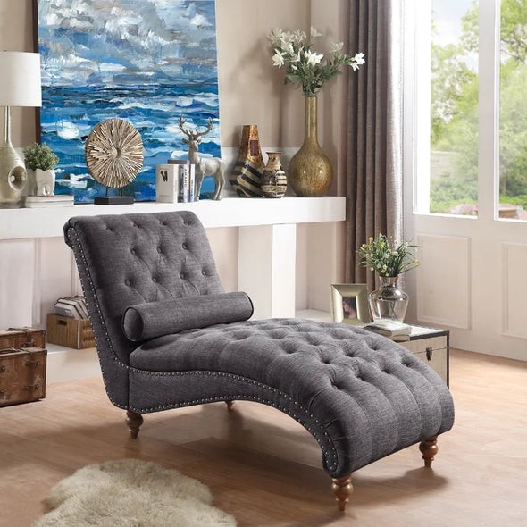 Smoky Gray Yarmouth Chaise Lounge Perfect for Living Room