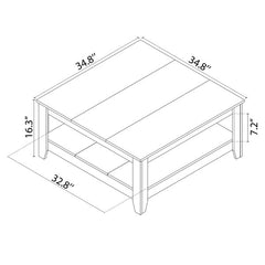 Basilico Coffee Table with Storage Dusty Gray Oak Indoor Furniture