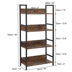 Earlimart 50'' H x 25'' W Steel Standard Bookcase Constructed with Matte Metal Frames