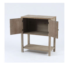 Wood Farmhouse Storage Cabinet Rustic Console and Worn Natural Finish