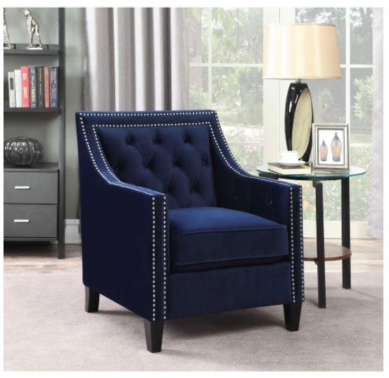 Picket House Furnishings Teagan Tufted Upholstered Accent Chair Navy