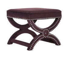 Safavieh Dante X-Bench Purple Ottoman Rich Royal Purple Contrasts