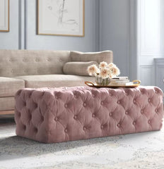 Mauve Draeger Upholstered Bench Soft Velvet and Endlessly Deep